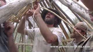 Earth Lodge Long Term Survival Shelter Pt 4 - Day 3 Construction