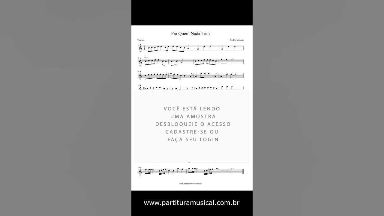 Pra Quem Nada Tem (Violino) Partitura - Sheet Music