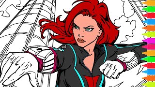 Coloring Black Widow, Nick Fury, Captain America | Marvel Avengers Coloring Pages screenshot 4