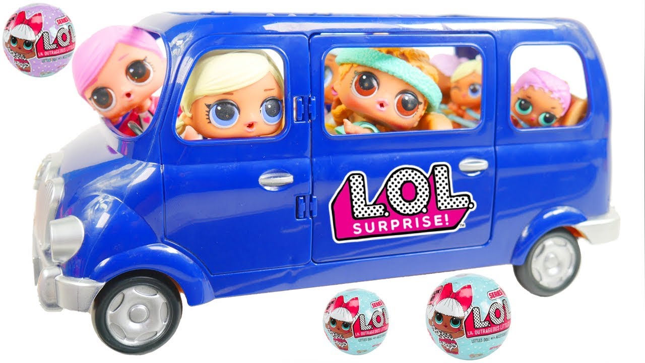 LOL Surprise Dolls + Lil Sisters in New Van - YouTube