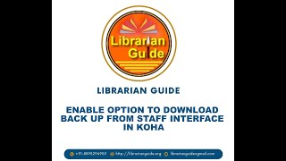 Koha Backup through Staff Interface