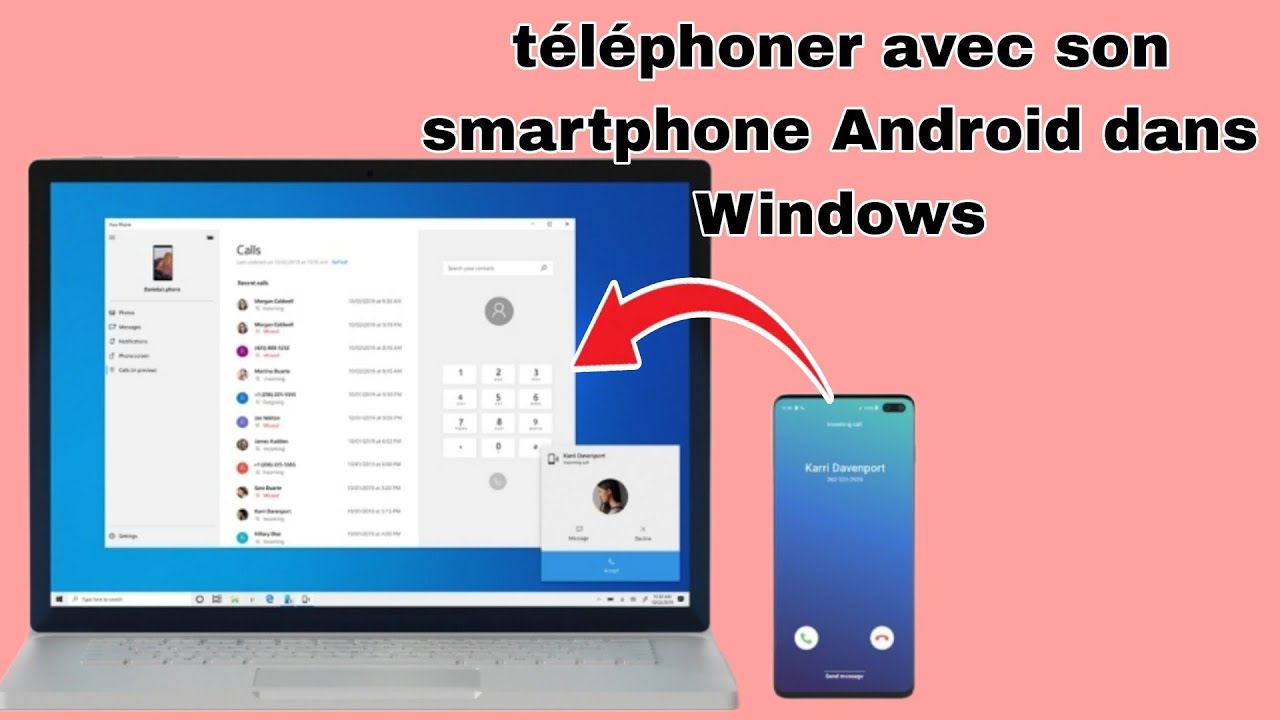 téléphoner avec son smartphone Android dans Windows - YouTube