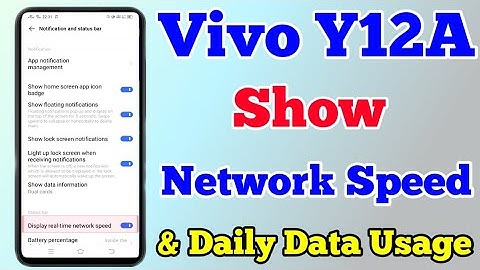 Vivo Y12a Network Speed Show Setting || How To Show Daily Data Usage On Vivo Y12a || Network Speed
