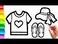 How to Draw a Shirt, Hat and Sandals For Children