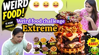 Extreme Weird food combination challenge (chocolate biscuit and chilli sauce)🫢😱❓