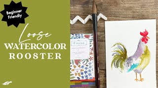 Easy Rooster Loose Watercolor Tutorial with Viviva Color Sheets