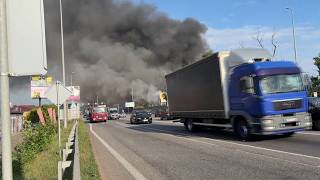 Russian drone attack sets massive fire in Kyiv, Ukraine