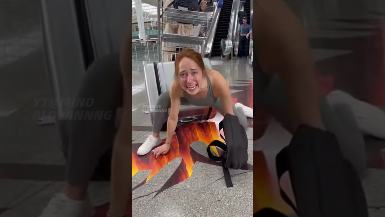 3D Illusion Street Art Lava Crack Causes Instant Panic 😱