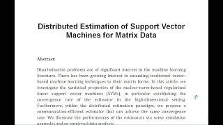 Distributed Estimation of Support Vector Machines for Matrix Data