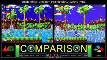 Sega Genesis vs SNES (Sonic The Hedgehog) Graphics Comparison
