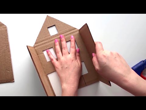 4 ideas for miniature houses | DIY Miniature cardboard house | Cardboard craft idea