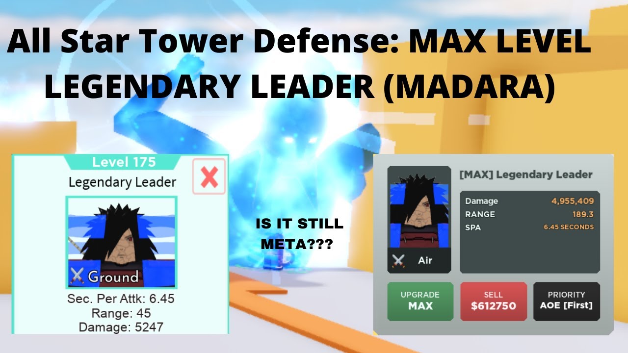 Buy Item ALL STAR TOWER DEFENSE [ASTD], LEGENDARY LEADER (MADARA) MAX LVL  175 Roblox 1907532