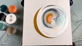 I DROPPED my Masterpiece! Acrylic Painting | Straight Pour - Coral, White & Blue