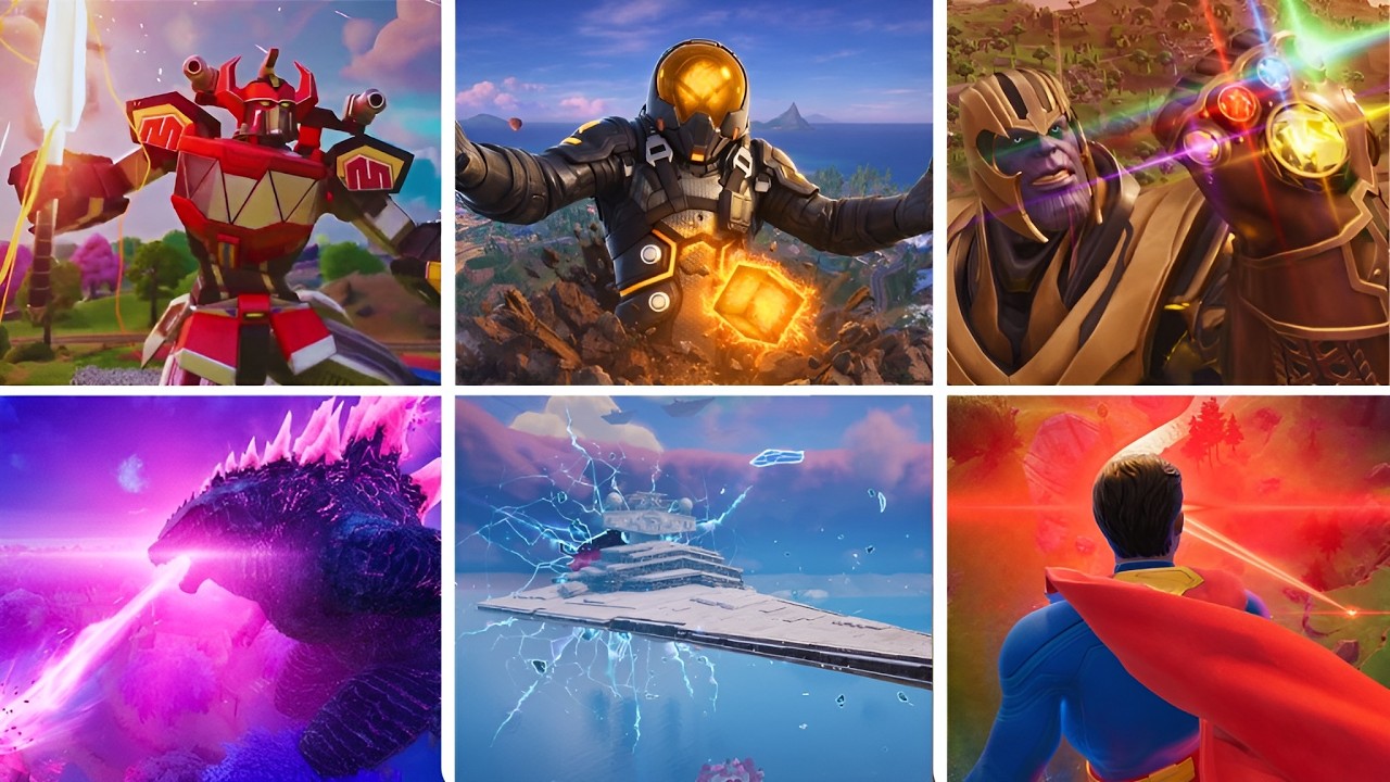 Evolution of All PLAYABLE MYTHIC BOSSES in Fortnite (Megazord, Superman, Godzilla, Doom, Thanos)