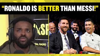 This England fan says Ronaldo is better than Messi? 😲👀 Darren Bent says Messi is the GOAT! 🐐