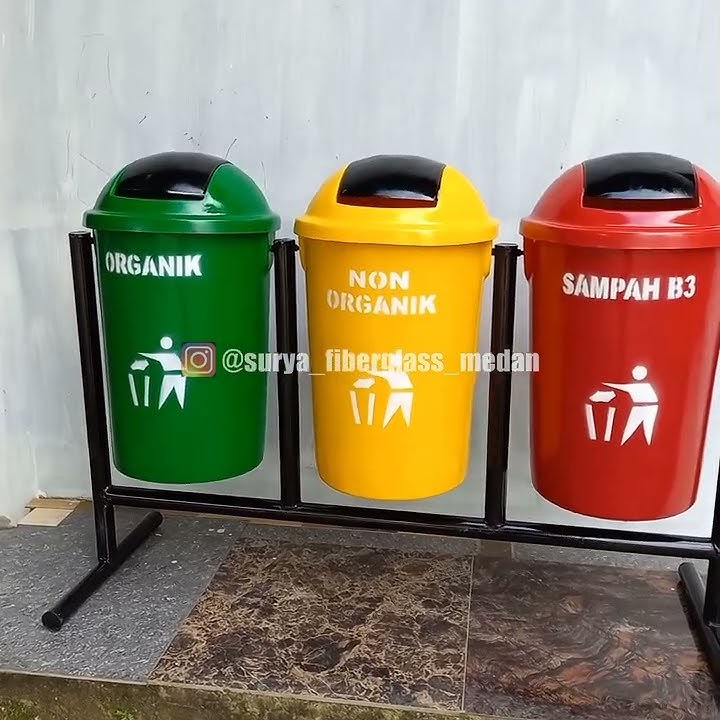TONG SAMPAH FIBER BULAT 3 PILAH VOLUME 50 LITER