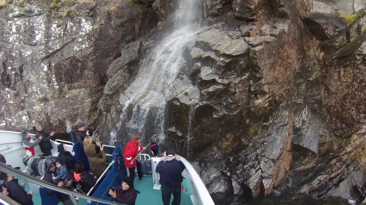 cruise ship waterfall video