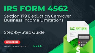 IRS Form 4562 (Depreciation) Disallowed Section 179 Expense with Carryover | StepbyStep Guide