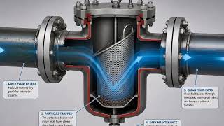 Basket Strainer Working Principle | Basket Strainer Animation | Industrial Pipeline Filter Explained