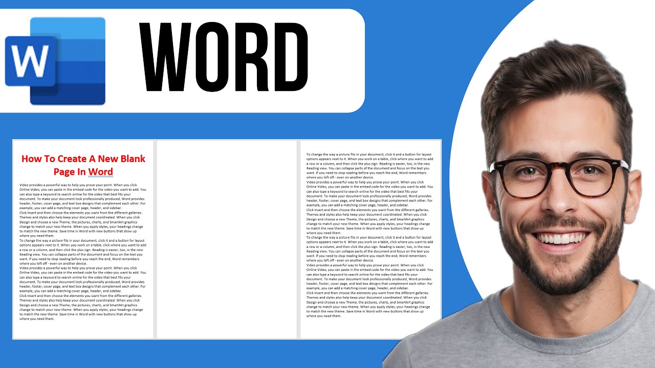 How To Create A New Blank Page In Word - YouTube