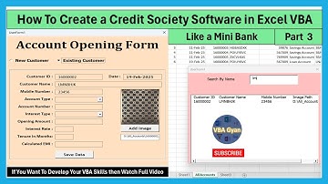 How To Create A Credit Society Software in Excel VBA Part3