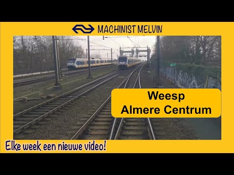 4k WEESP naar ALMERE CENTRUM met een NS SLT! Trajectvideo 12 minuten UITZICHT Machinist.