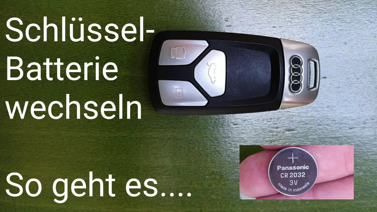 Schlüssel-Batterie wechseln: Audi TT / Q5 / Q7/ SQ5 / SQ7 / A3 / A4 / A5  (CR2032 battery) 