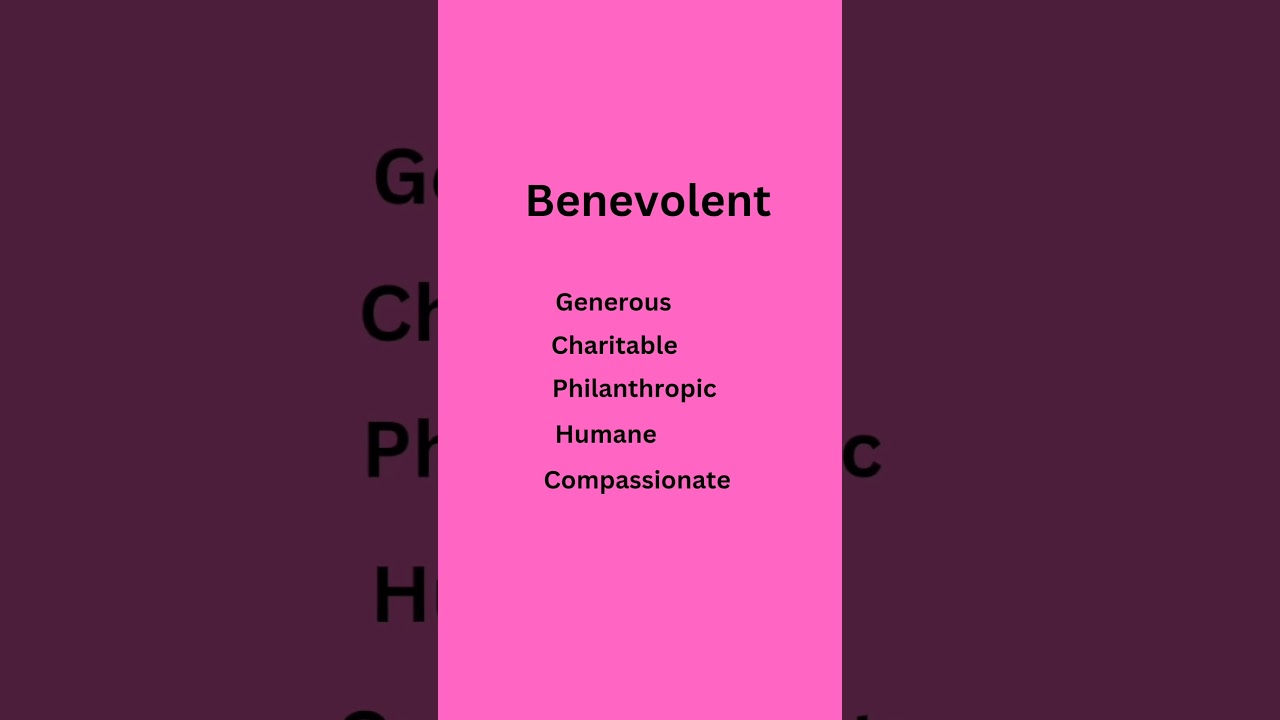 Benevolent synonyms 
