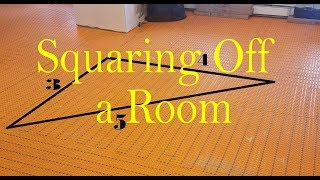 How to Square off a room for a tile floor layout.  345 Triangle method