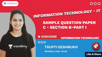 Sample Question Paper C - Section B-Part I | Class 10 IT 402 | Database Management | Trupti Ma