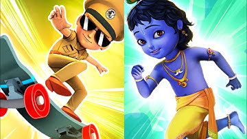 Little Singham Super Skater Vs Little Krishna (iOS Android) Mobile Game Playing | Don