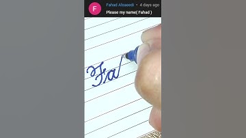 Fahad - Beautiful name in Cursive writing | Cursive writing for beginners | #shorts