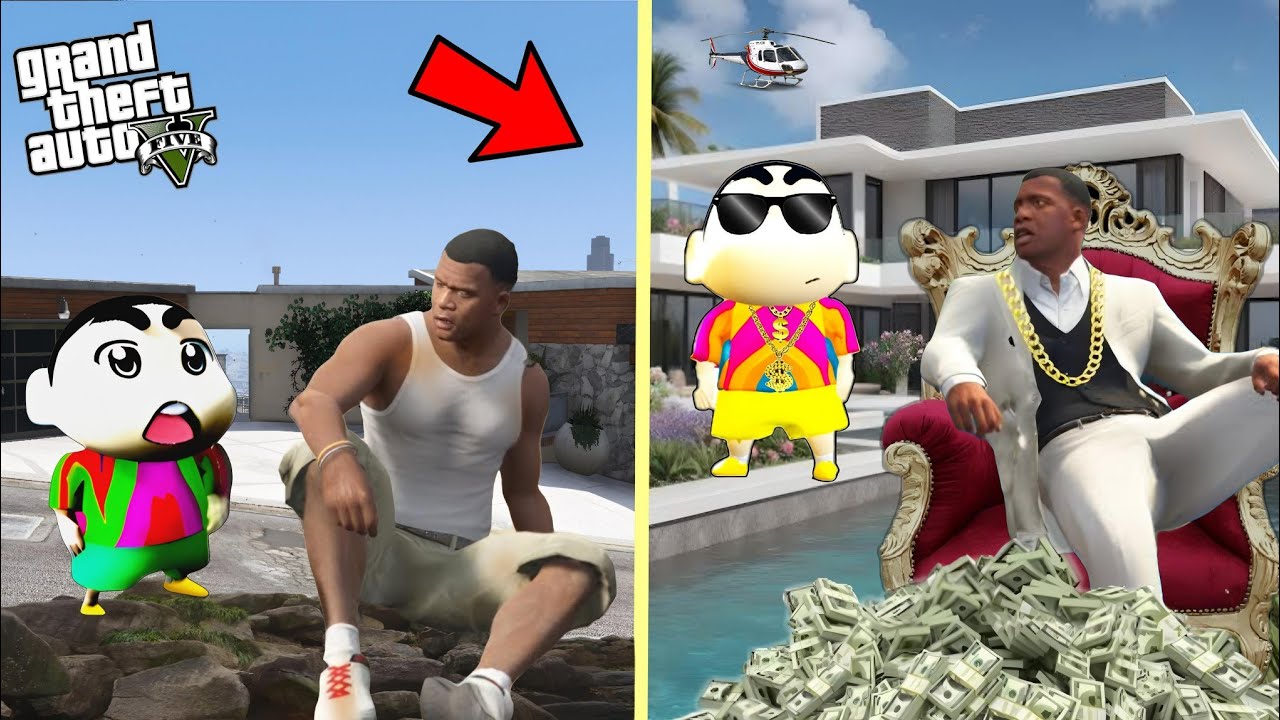 GTA 5 : FRANKLIN AND SHINCHAN FINALLY CHANGE THEIR WORST LIFE TO BEST LIFE