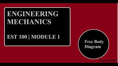 Free Body Diagram- Module 1 | ENGINEERING MECHANICS | EST100 | KTU | B.Tech First years | S1S2