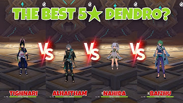 Tighnari vs Alhaitham vs Nahida vs Baizhu Gameplay Comparisons! Who’s The Best 5★ Dendro Character??