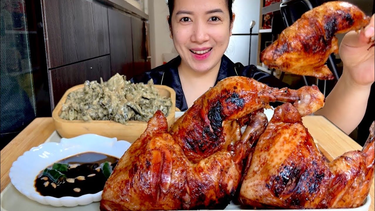 CHICKEN INASAL SA KAWALI AT GINATAANG LAING | PINOY FOOD MUKBANG