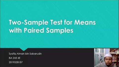 Paired Two Sample Test for Mean
