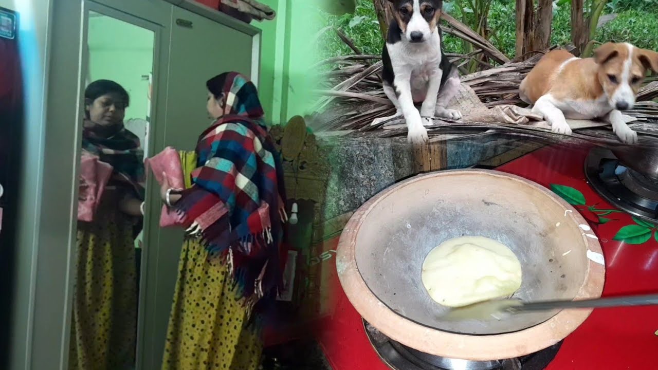 শীত শীত করে কাজেকর্মে অনেকটা পিছিয়ে থাকে☃️ এই শীতের দিনে গরম গরম খোলা পিঠা বানালাম.....