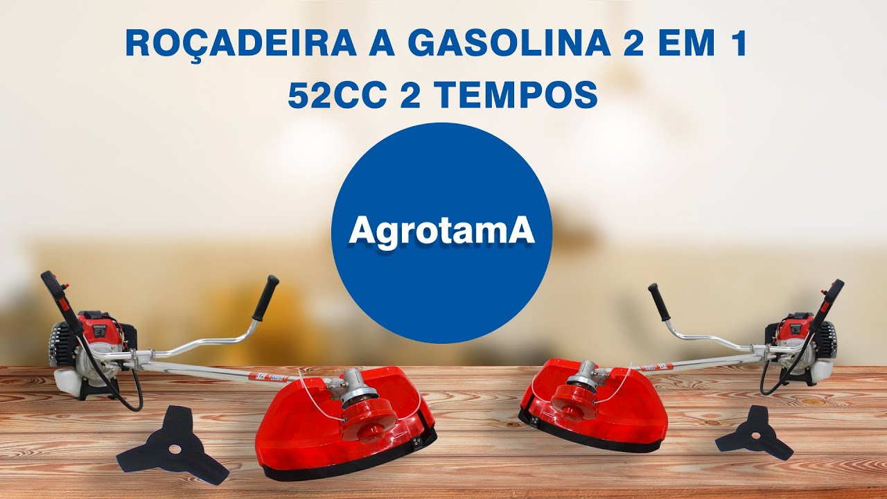 Roçadeira a Gasolina 2 em 1 - 52cc 2 Tempos - Nagano