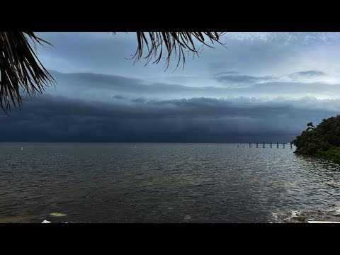 Strong gust front from offshore storms - Crystal Beach, FL - YouTube