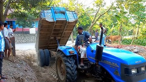 River Sand load Tractor By Excavator & Unloading By Digital hydraulic facility system method DI 50
