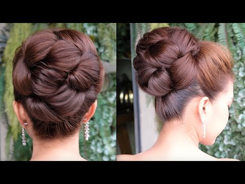 Wedding Hairstyle For Medium To Long Hair Tutorial สอนเกล้าผม ทรงผมเจ้าสาวแบบตะกร้อทรงสูง โดยครูหญิง