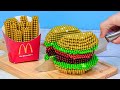 Incroyable diy american double cheeseburger de boules magntiques aimant asmr stop motion animation