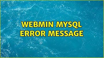Webmin MySql error message