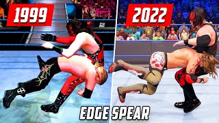 Edge Spear - Evolution in WWE games (From SmackDown 1999 - WWE 2K22)