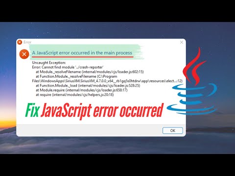 Fix – “A JavaScript Error Occurred in the Main Process” | Complete Solution (Windows 11/10)