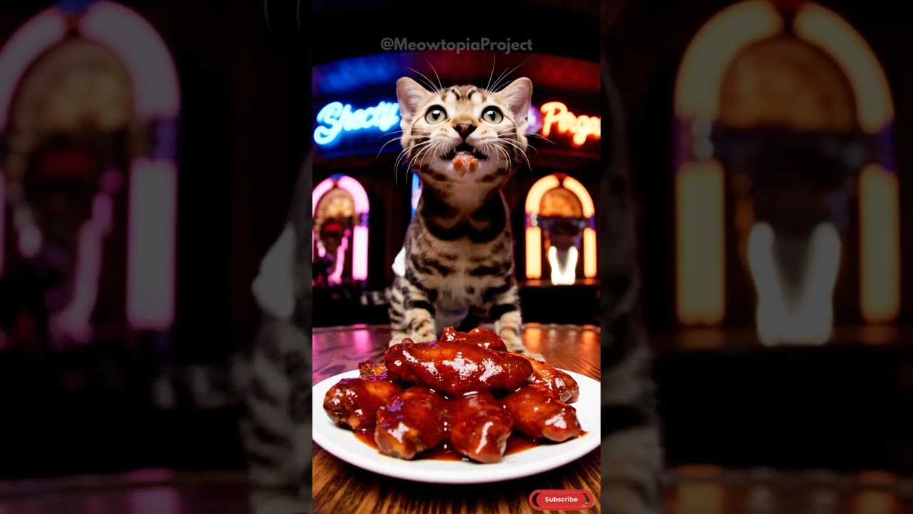 Cat's Hilarious Meltdown for Chicken Wings! 😹