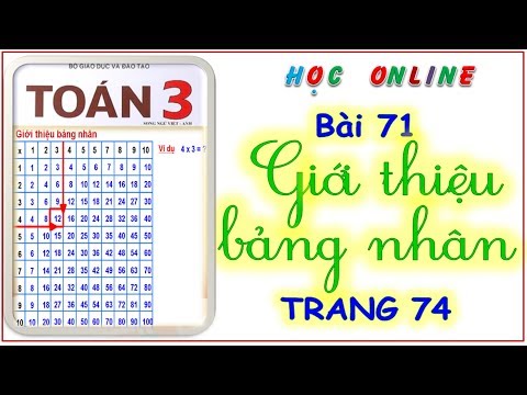 Video Toán 3: Bài 71 - Giới thiệu bảng nhân - trang 74 - YouTube