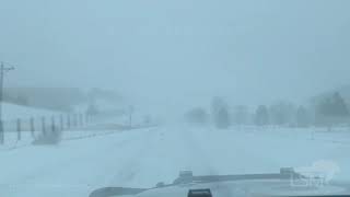 02-15-2021 Webber Falls, OK - Blizzard conditions, Snow Drifts, and Slick Roads