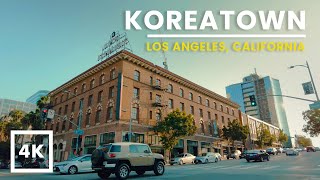 Koreatown Los Angeles Walking Tour at Sunset | 4K